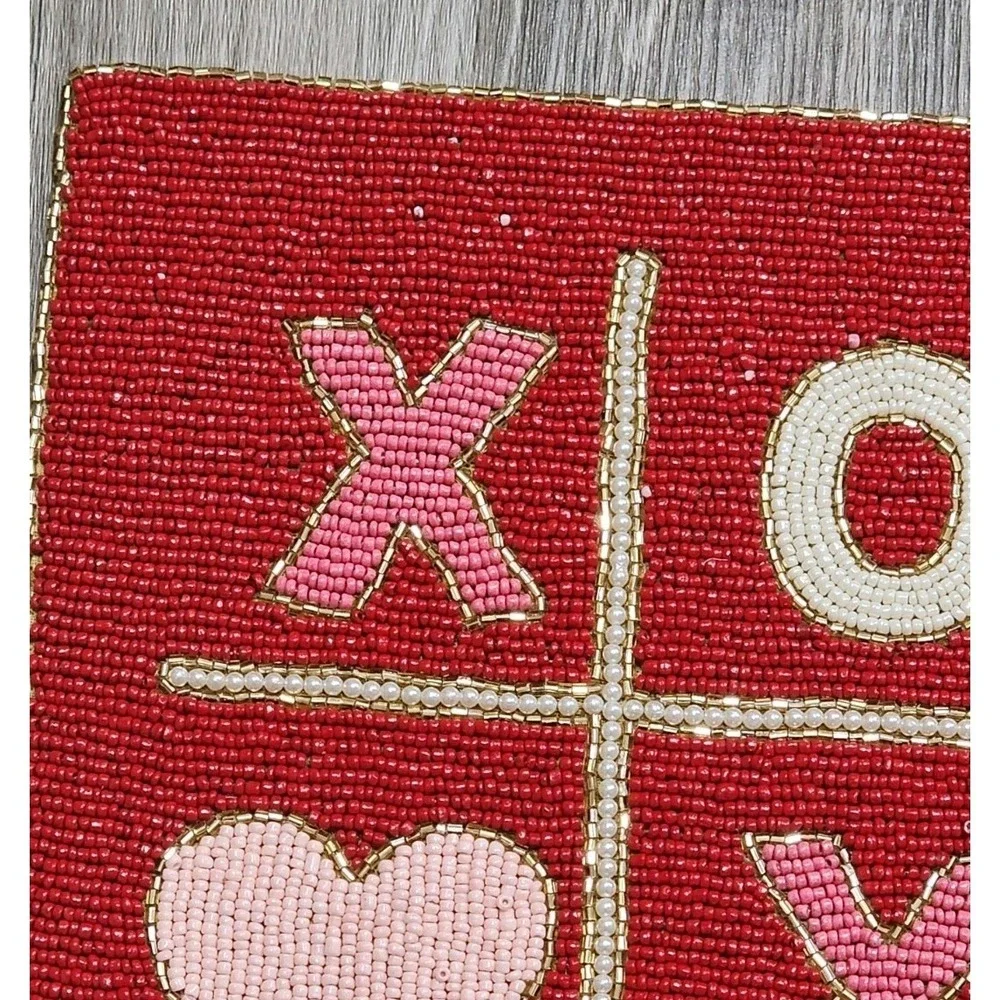 Valentines Day Hearts XOXO Beaded Placemat Charger Placemats 2 Pc‎ 14